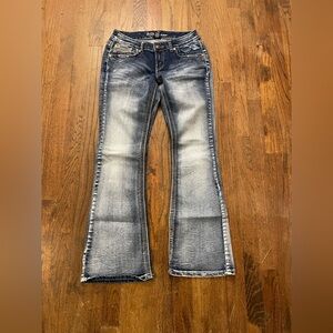 Ariya Blue Boot Cut Jeans with Vintage Fading
